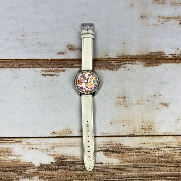 GUESS G75991L Womens Analog Watch Silver Case Floral Dial 44 mm - Picture 1 of 8